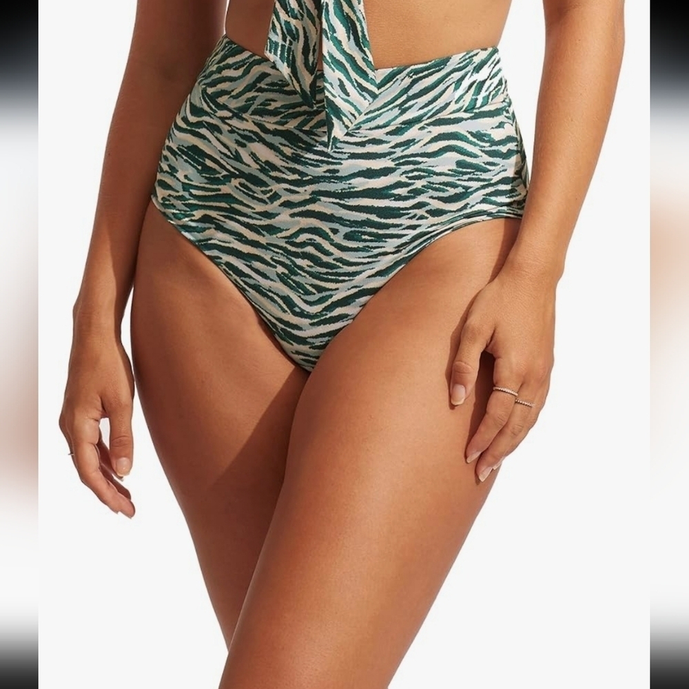 NWOT Seafolly Wild At Heart High Waisted Full Coverage Bikini Bottom. 6US